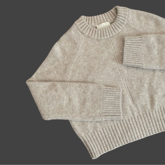 SEZANE Neutral Soft Cream Beige Alpaca Wool Sweater Pullover Sama Jumper - Picture 2 of 10